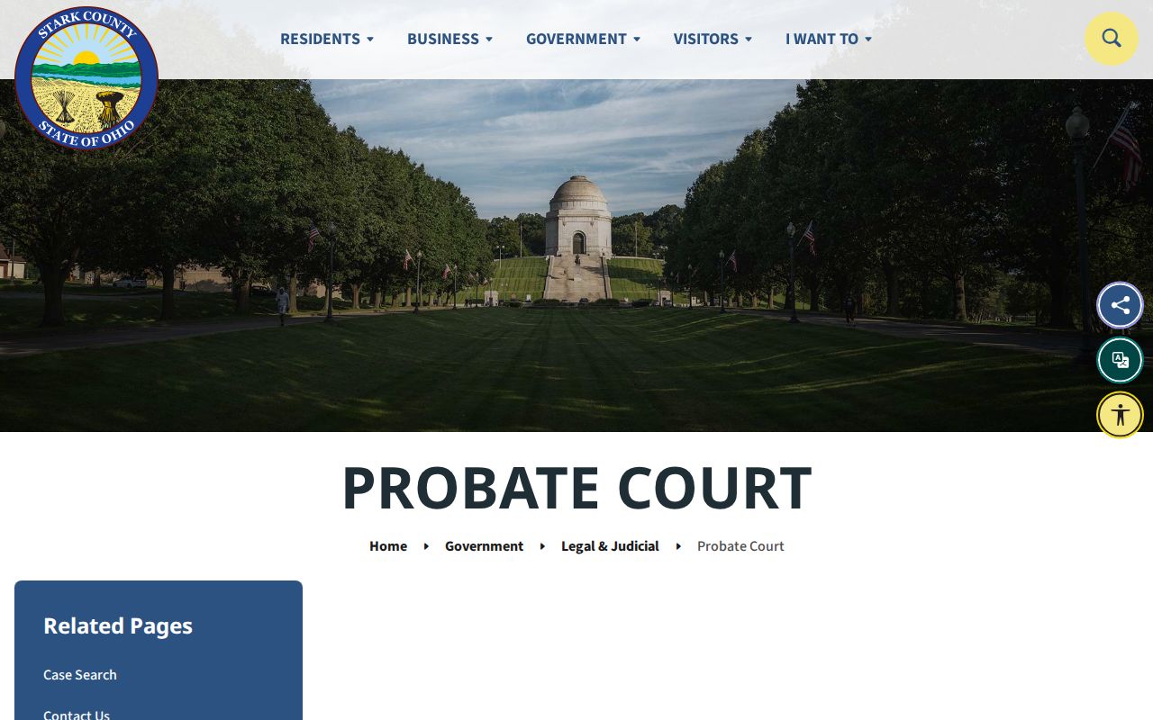 Perry Township residents directory Stark County Probate Court records