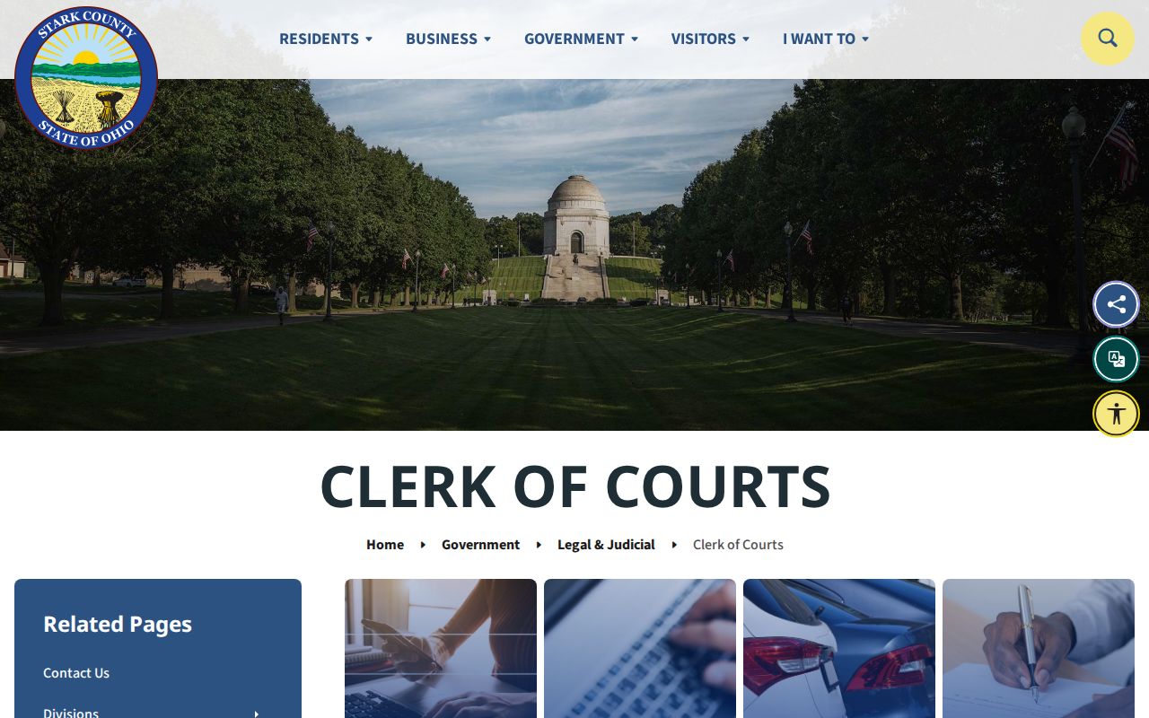 Perry Township residents directory Stark County Clerk docket gateway