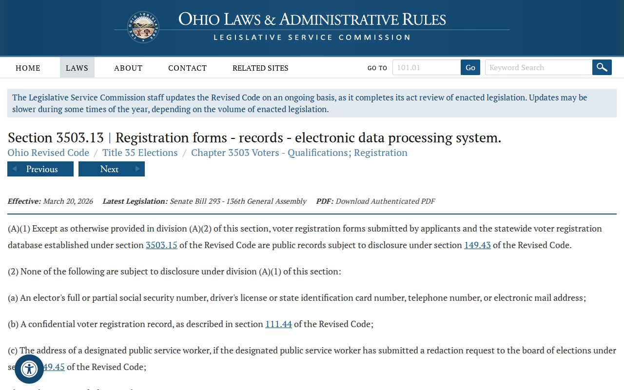 Perry Township neighbors Ohio voter-record privacy rule